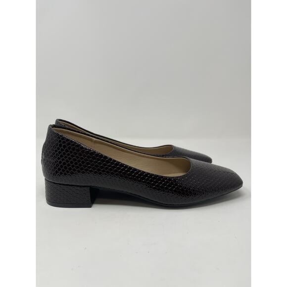 WEI MING XIN Shoes EUR 37 (US 6.5) Square Toe low block heel Faux Patent Plum - Picture 6 of 11